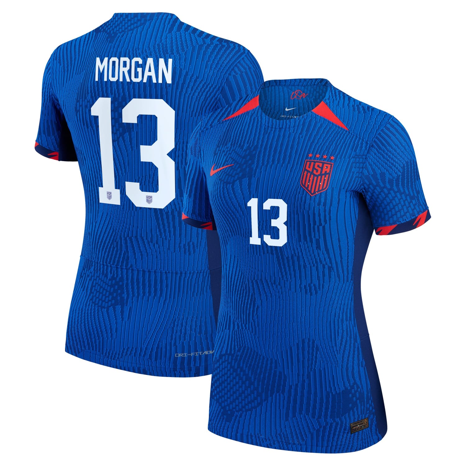 USWNT Away Authentic Jersey Shirt Royal 2023 player Alex Morgan printing for Women