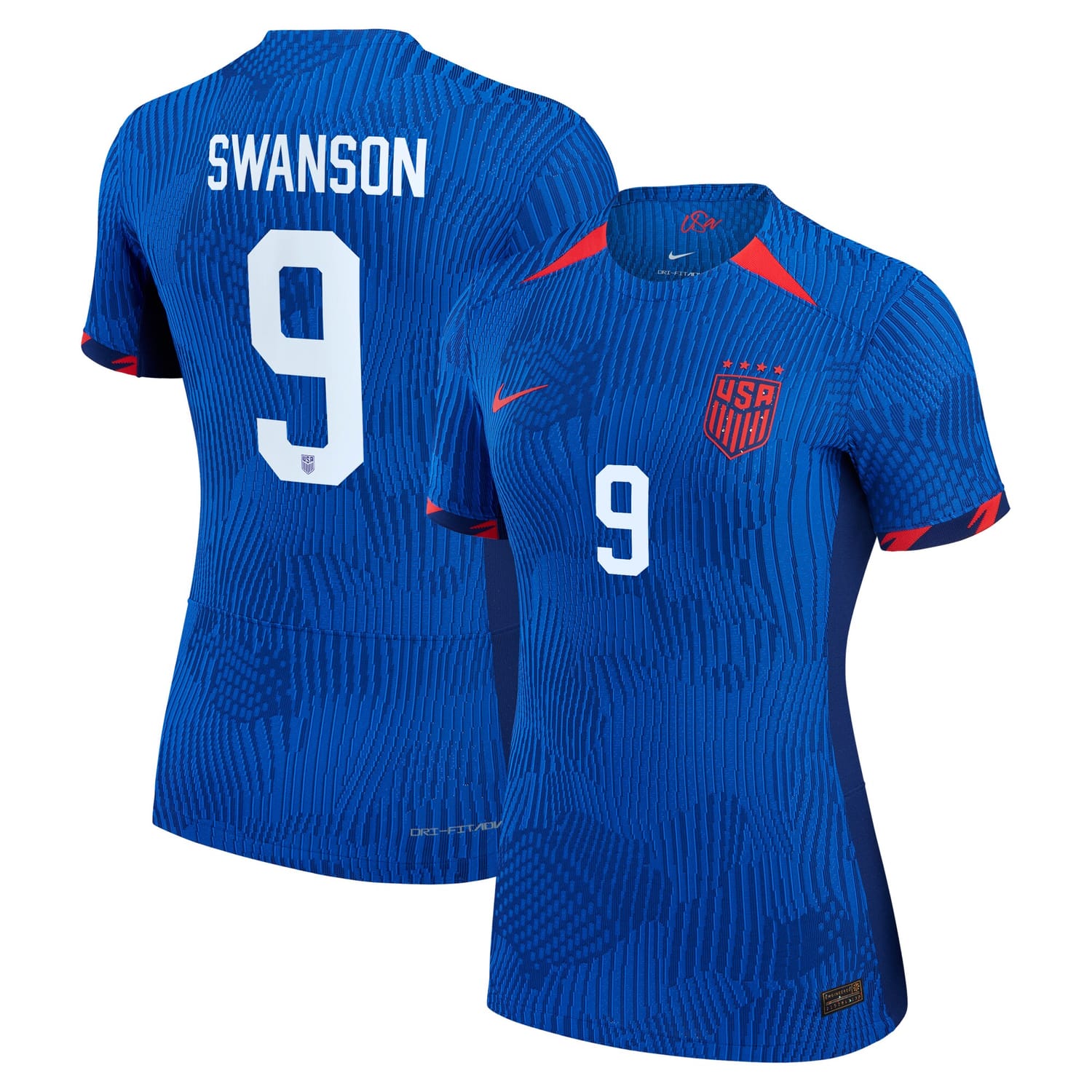 USWNT Away Authentic Jersey Shirt Royal 2023 player Mallory Swanson printing for Women