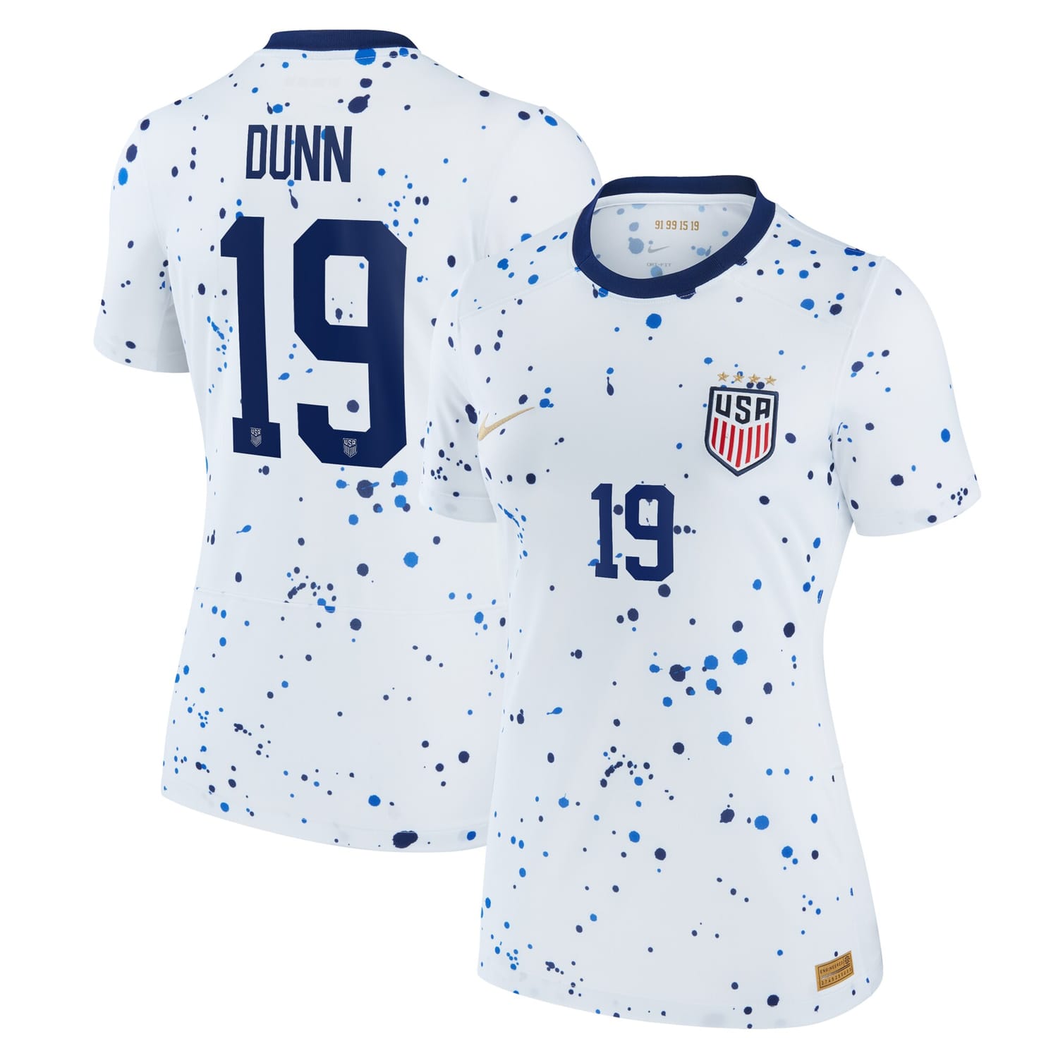USWNT Home Jersey Shirt White 2023 player Crystal Dunn printing for Women