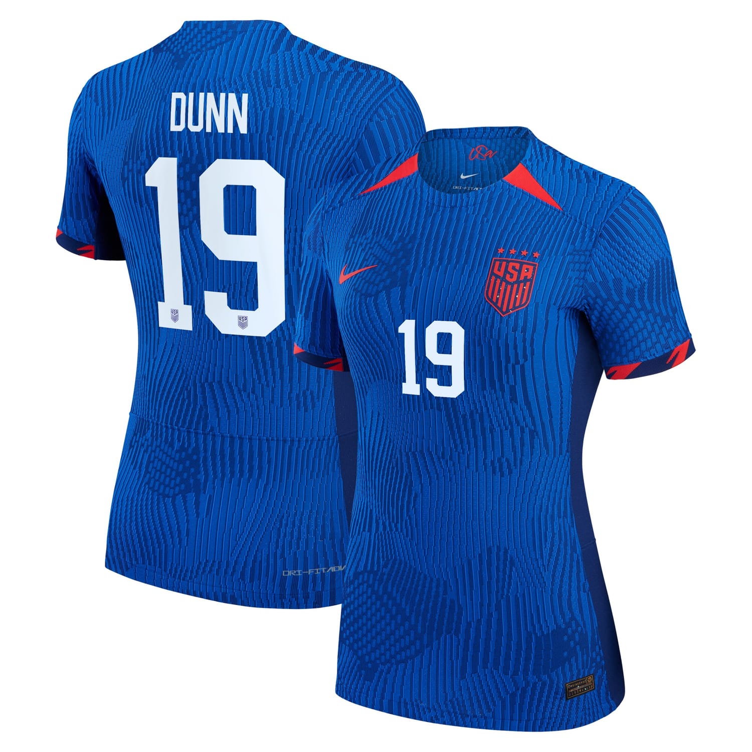 USWNT Away Authentic Jersey Shirt Royal 2023 player Crystal Dunn printing for Women
