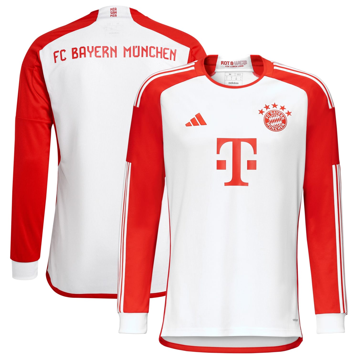 Bundesliga Bayern Munich Home Jersey Shirt Long Sleeve White 2023-24 for Men