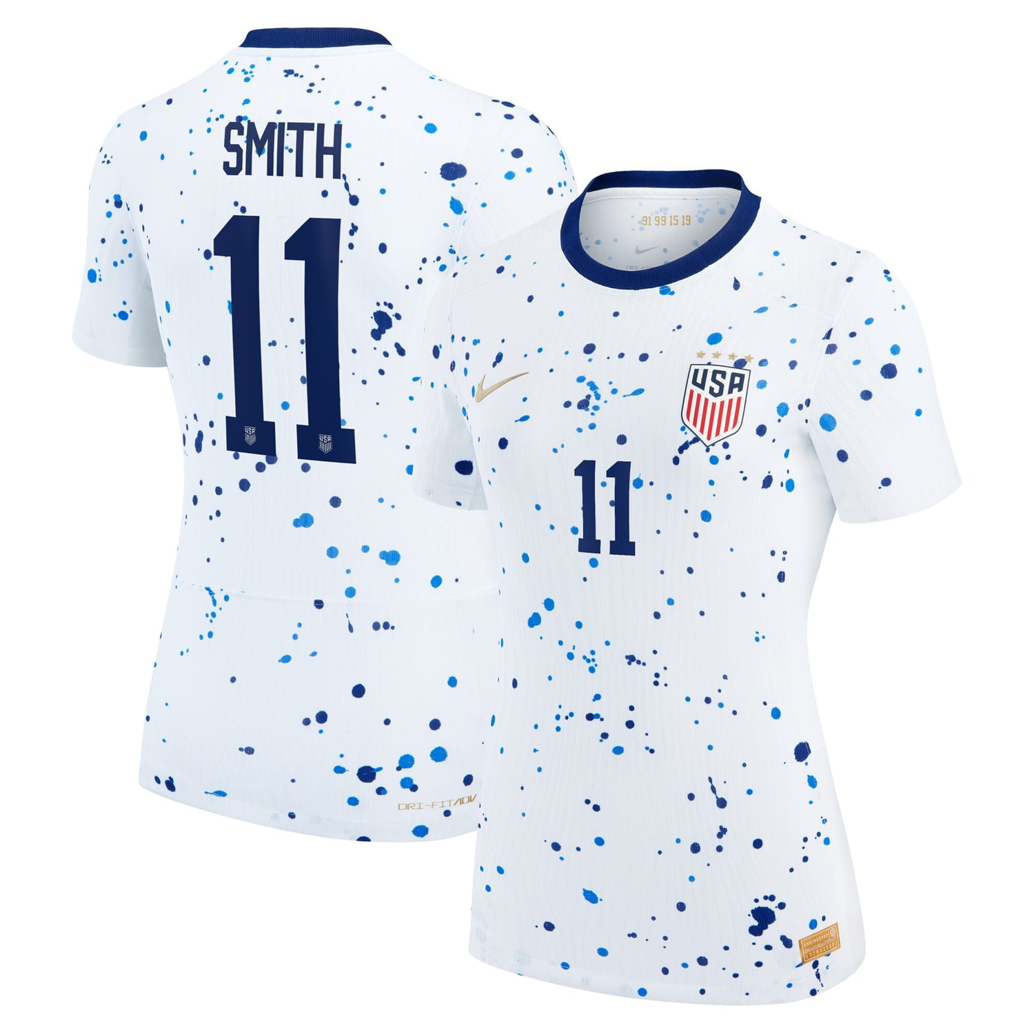 USWNT Home Authentic Jersey Shirt White 2023 player Sophia Smith printing for Women