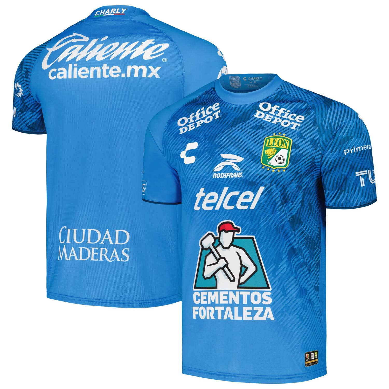 Liga MX Club Leon Home Goalkeeper Authentic Jersey Shirt Blue 2023-24 for Men