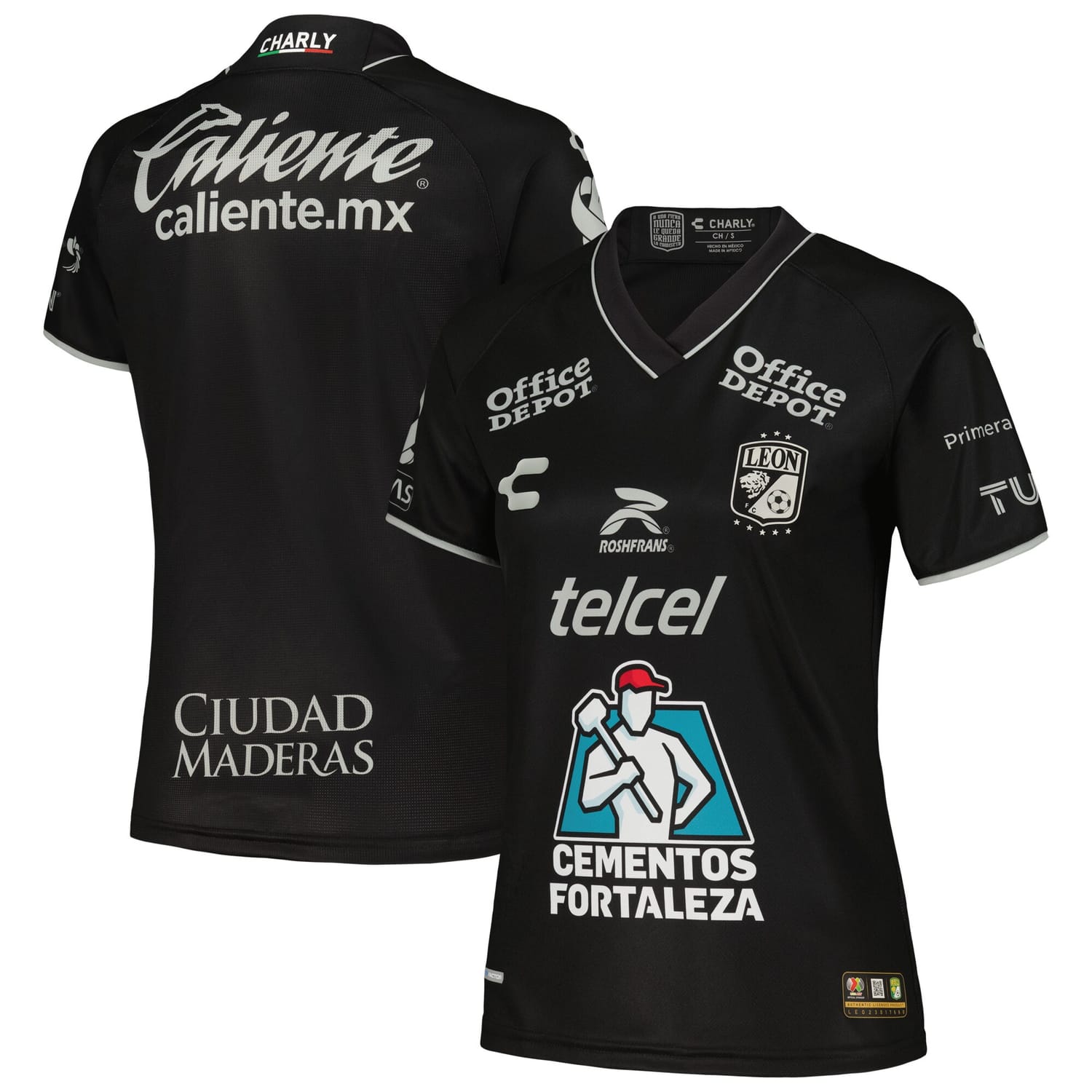 Liga MX Club Leon Away Authentic Jersey Shirt Black 2023-24 for Women