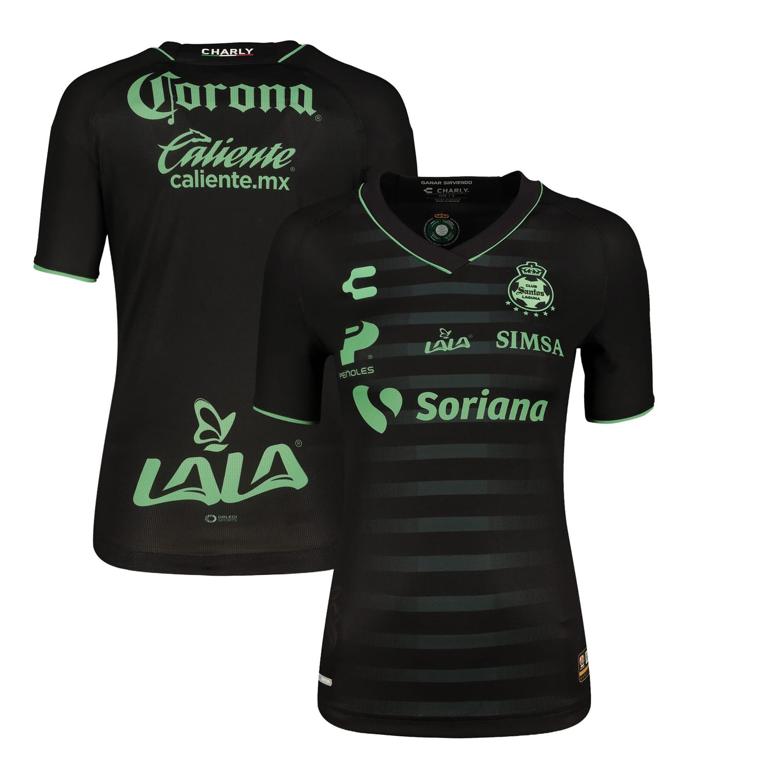 Liga MX Santos Laguna Away Authentic Jersey Shirt Black 2023-24 for Women