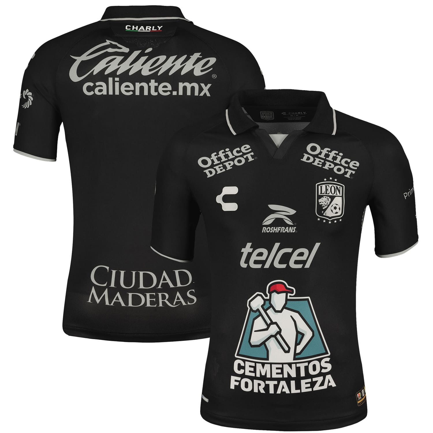 Liga MX Club Leon Away Authentic Jersey Shirt Black 2023-24 for Men