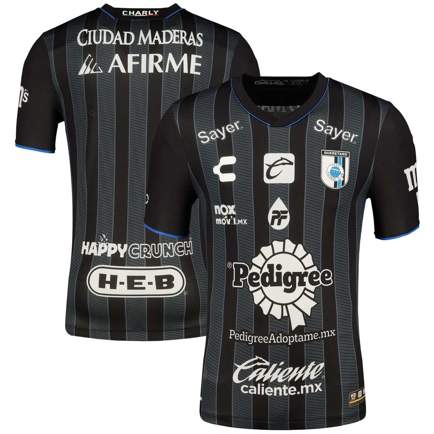 Liga MX Queretaro FC Away Authentic Jersey Shirt Black 2023-24 for Men