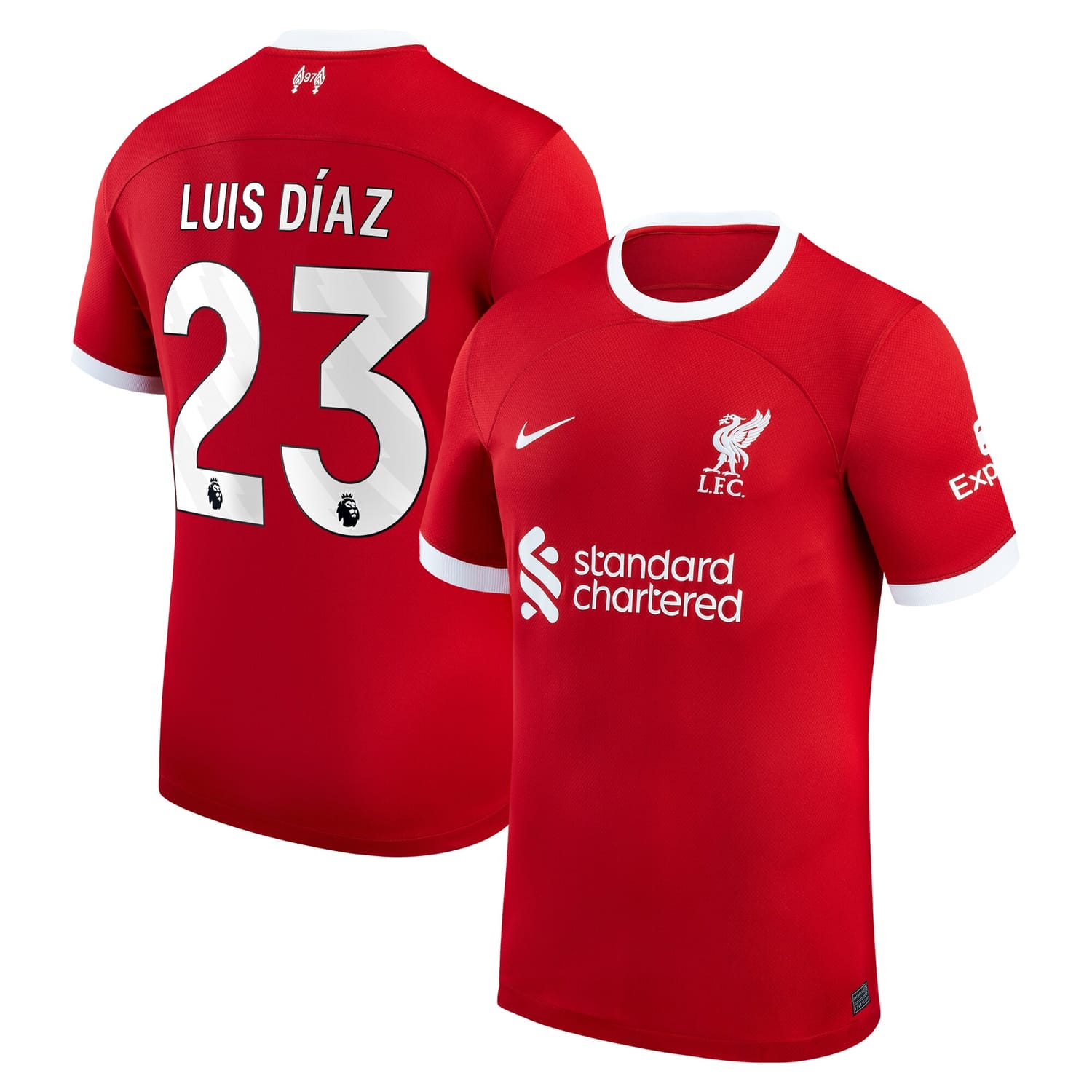 Premier League Liverpool Home Jersey Shirt Red 2023-24 player Luis Diaz printing for Men