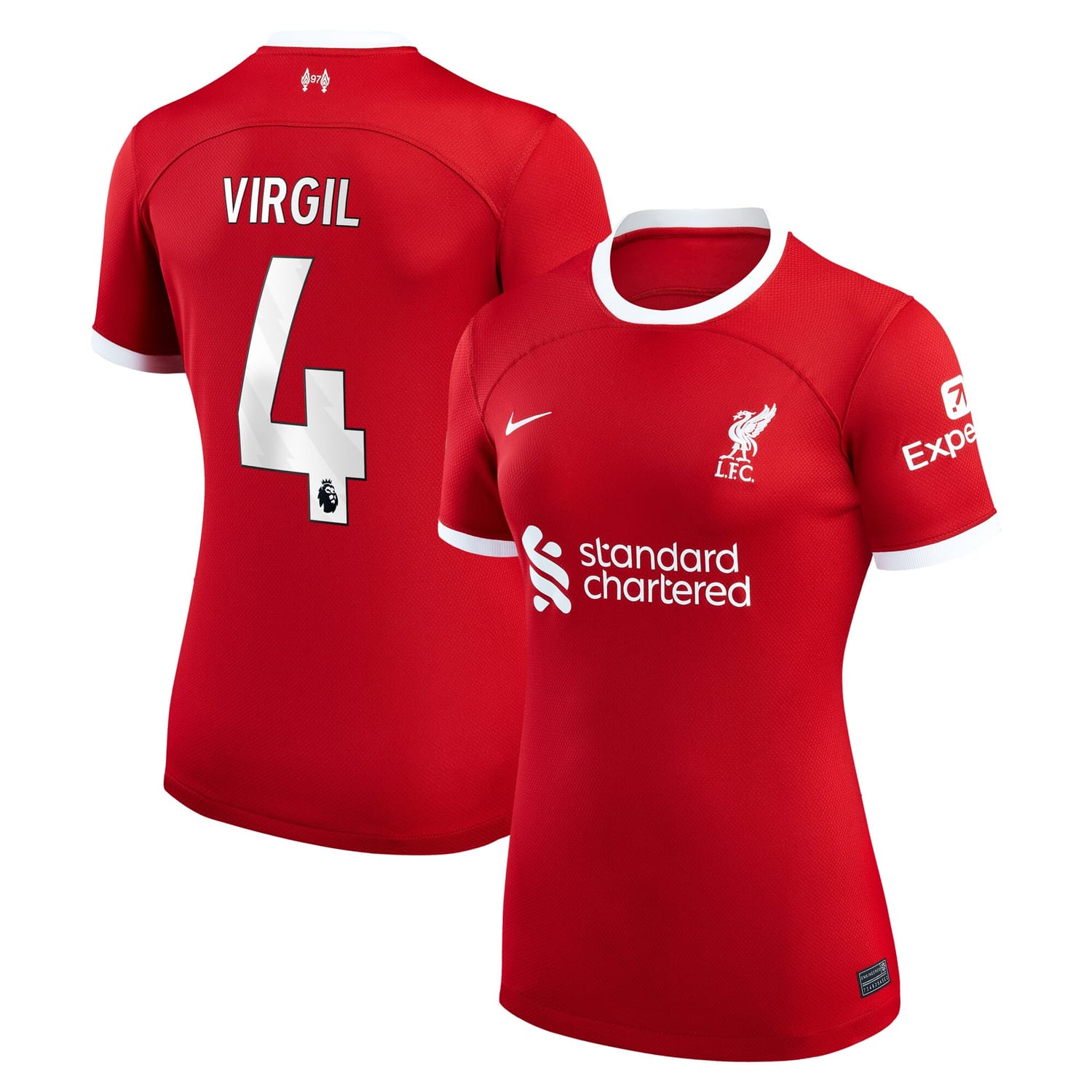 Premier League Liverpool Home Jersey Shirt Red 2023-24 player Virgil van Dijk printing for Women