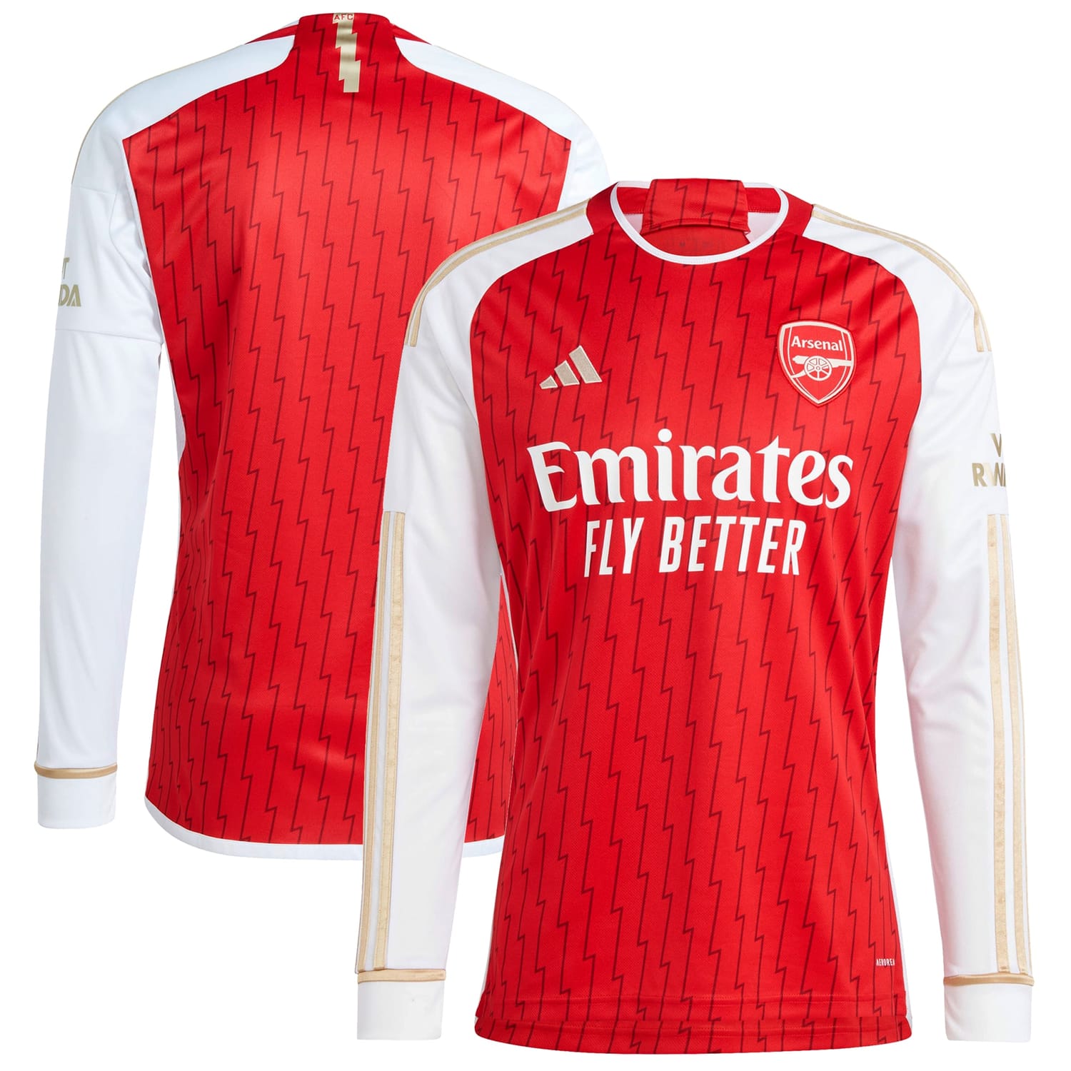 Premier League Arsenal Home Jersey Shirt Long Sleeve Red 2023-24 for Men