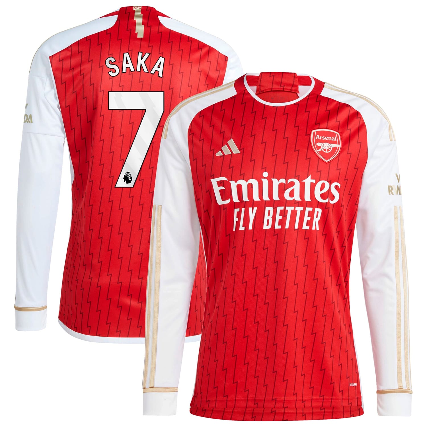 Premier League Arsenal Home Jersey Shirt Long Sleeve Red 2023-24 player Bukayo Saka printing for Men