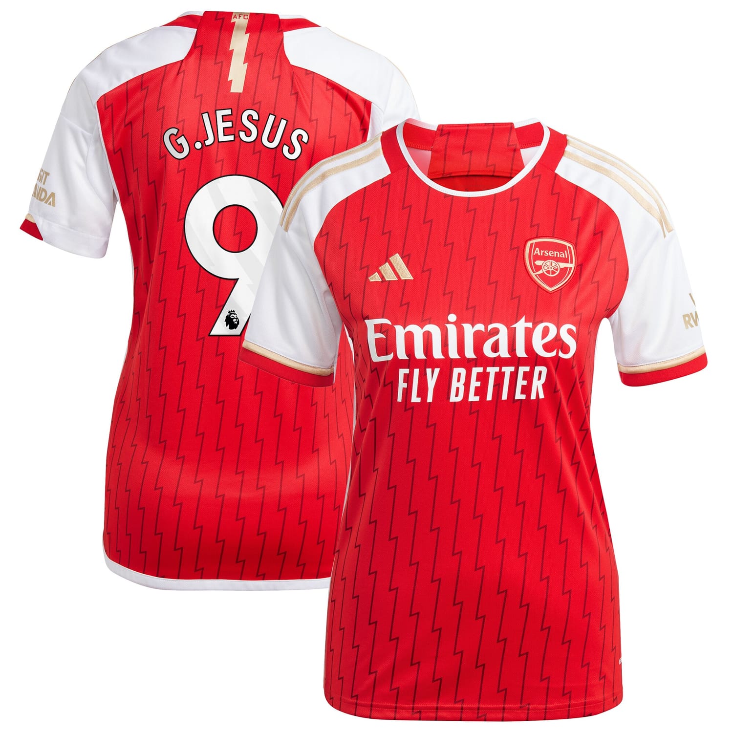 Premier League Arsenal Home Jersey Shirt Red 2023-24 player Gabriel Jesus printing for Women