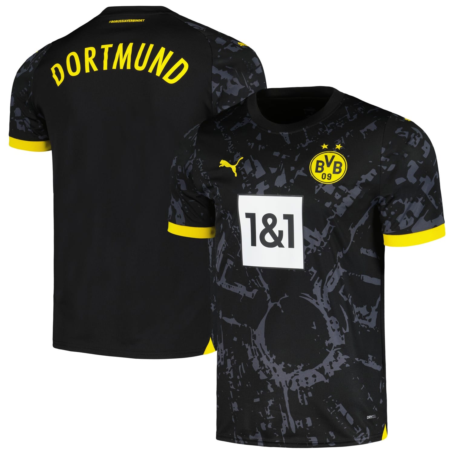 Bundesliga Borussia Dortmund Away Jersey Shirt Black 2023-24 for Men
