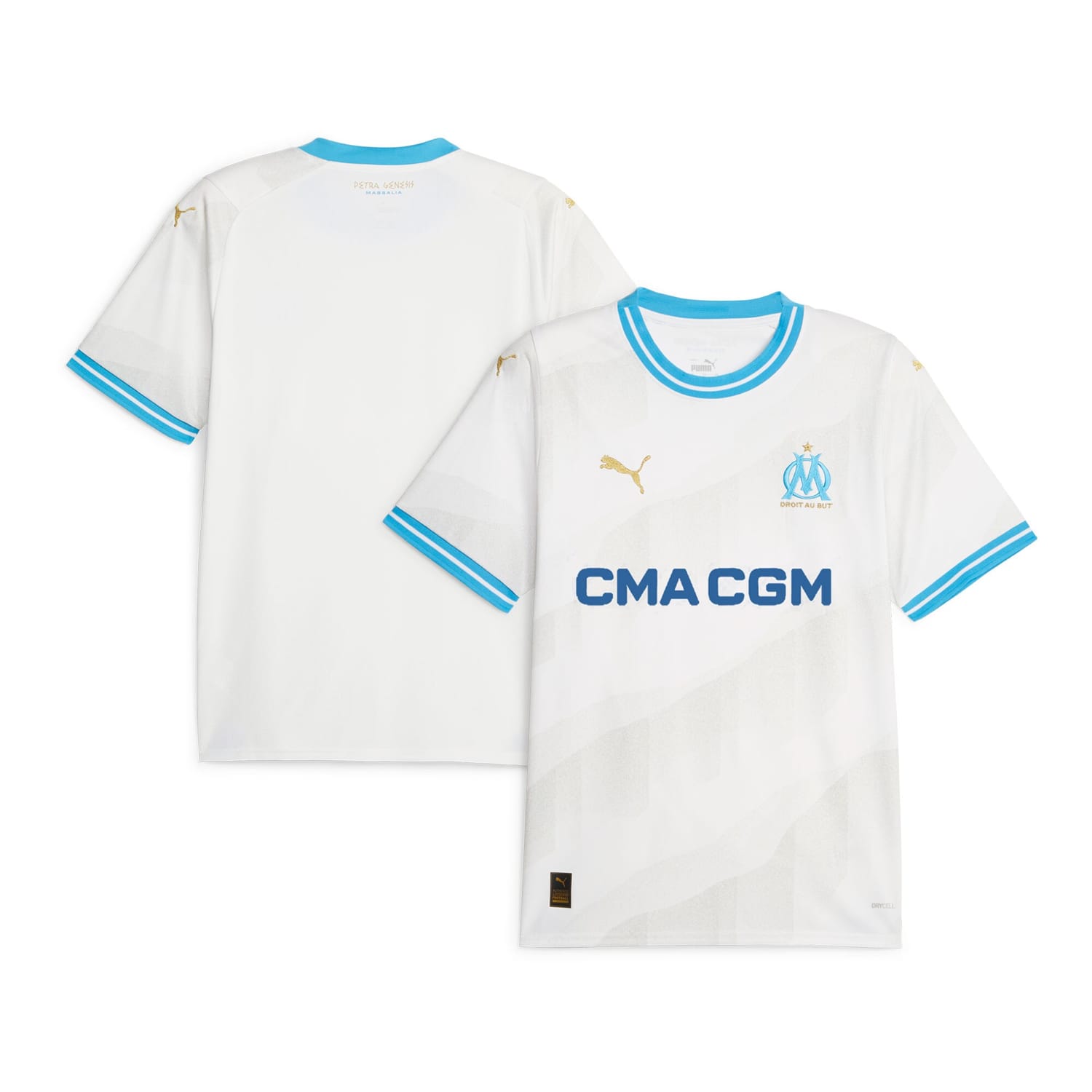 Ligue 1 Olympique Marseille Home Jersey Shirt White 2023-24 for Men