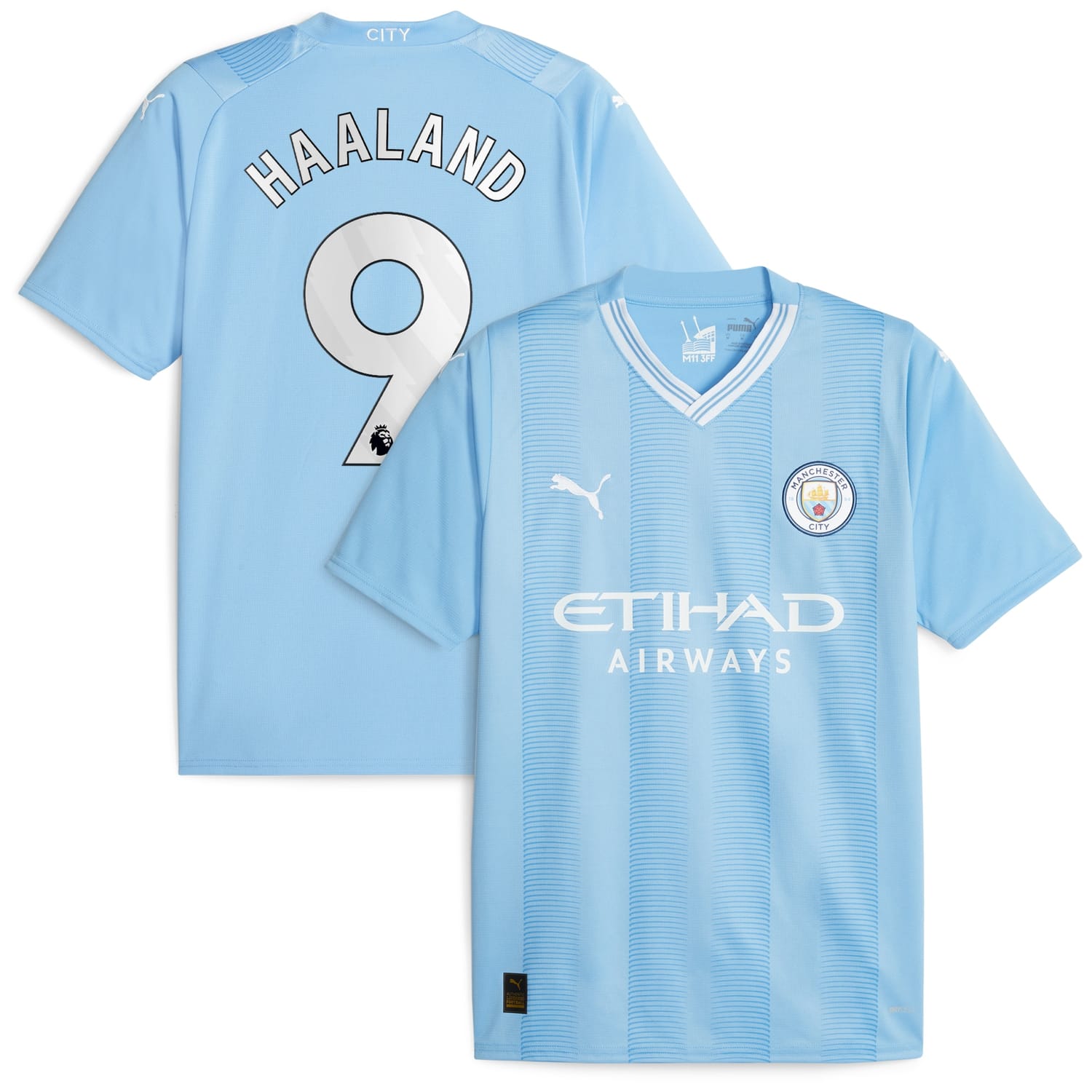 Premier League Manchester City Home Jersey Shirt Sky Blue 2023-24 player Erling Haaland printing for Men