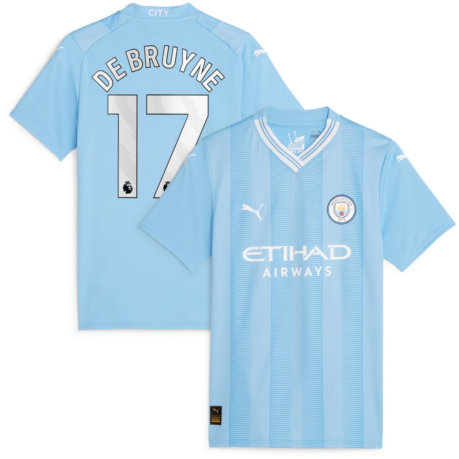 Premier League Manchester City Home Jersey Shirt Sky Blue 2023-24 player Kevin De Bruyne printing for Women