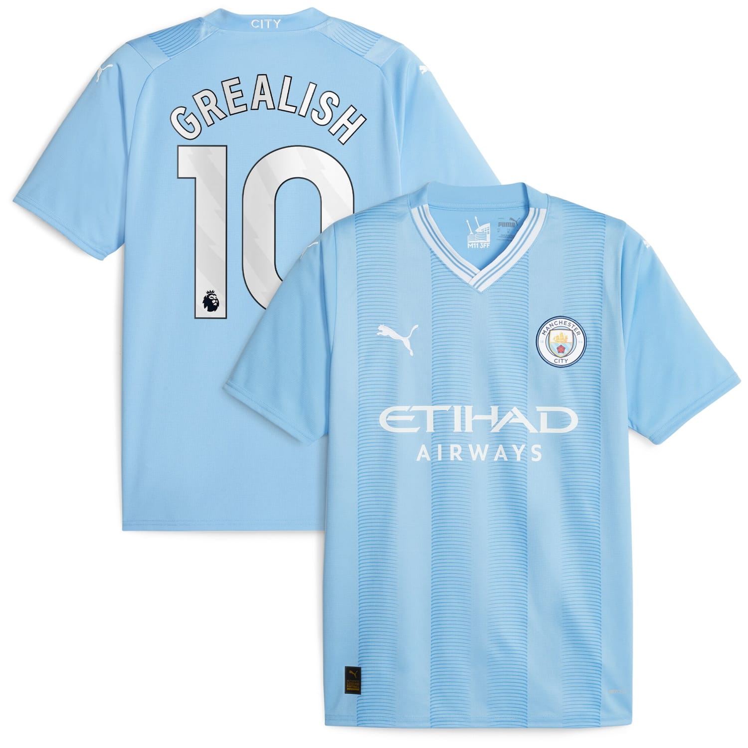 Premier League Manchester City Home Jersey Shirt Sky Blue 2023-24 player Jack Grealish printing for Men