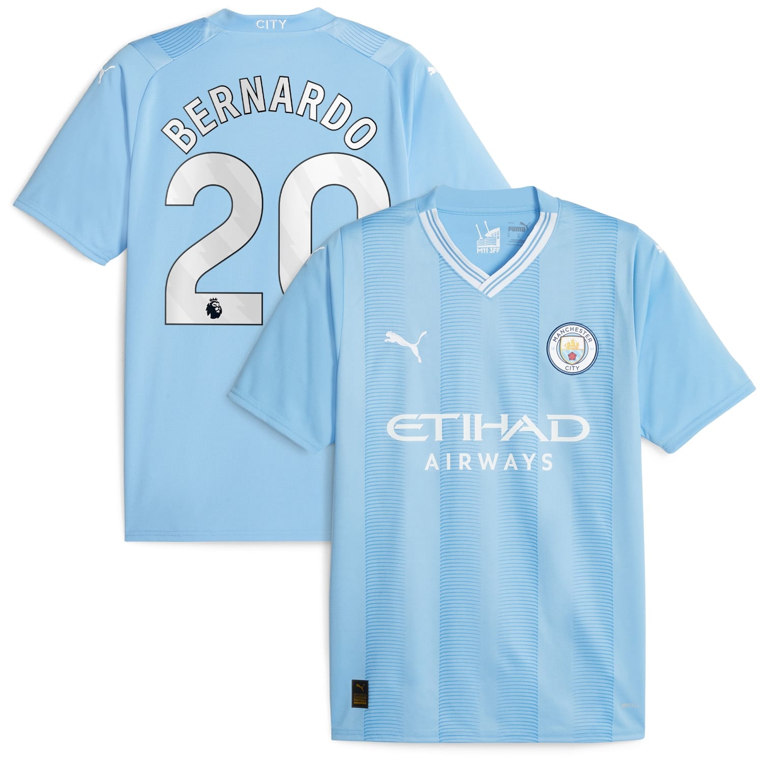 Premier League Manchester City Home Jersey Shirt Sky Blue 2023-24 player Bernardo Silva printing for Men