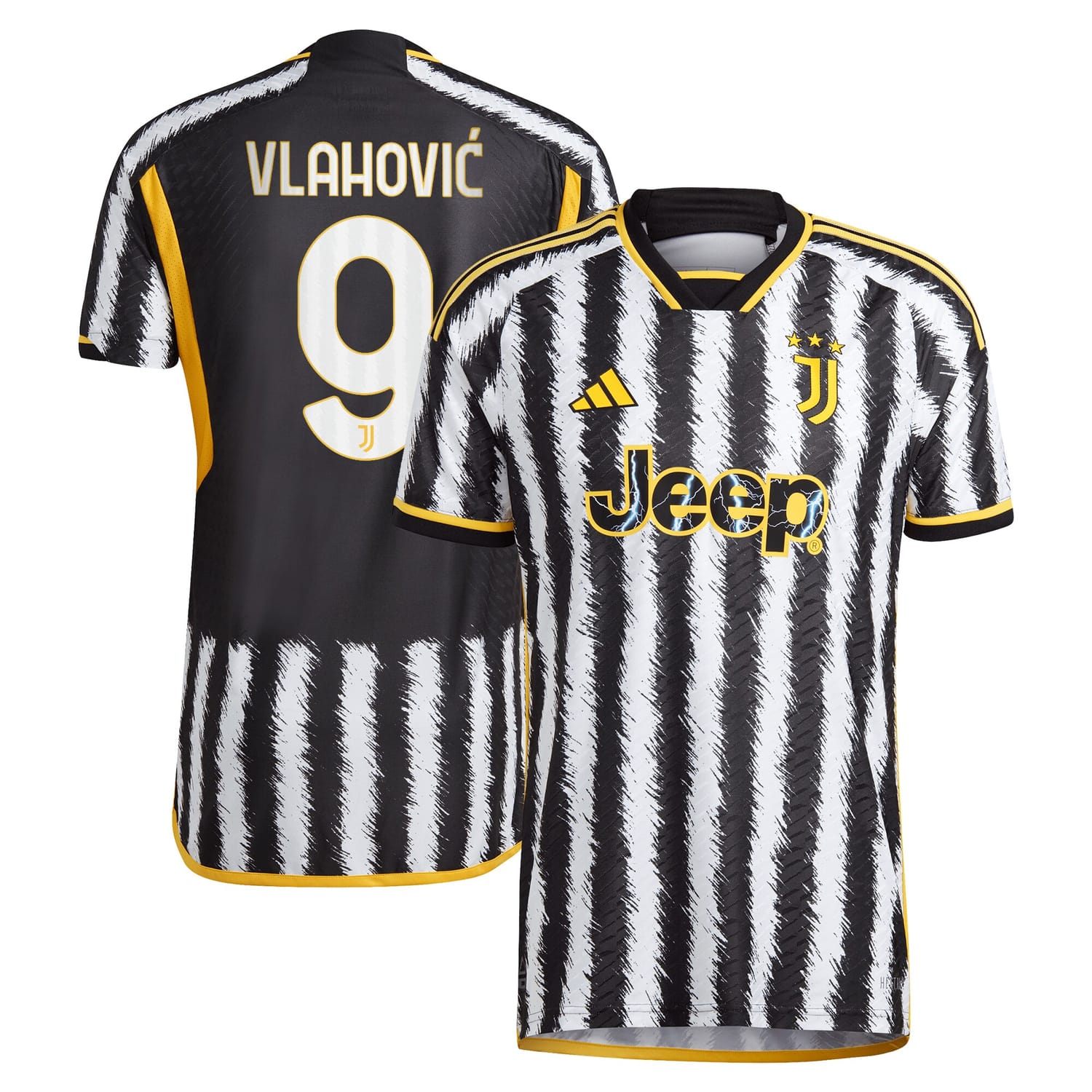 Serie A Juventus Home Authentic Jersey Shirt Black 2023-24 player Dušan Vlahović printing for Men