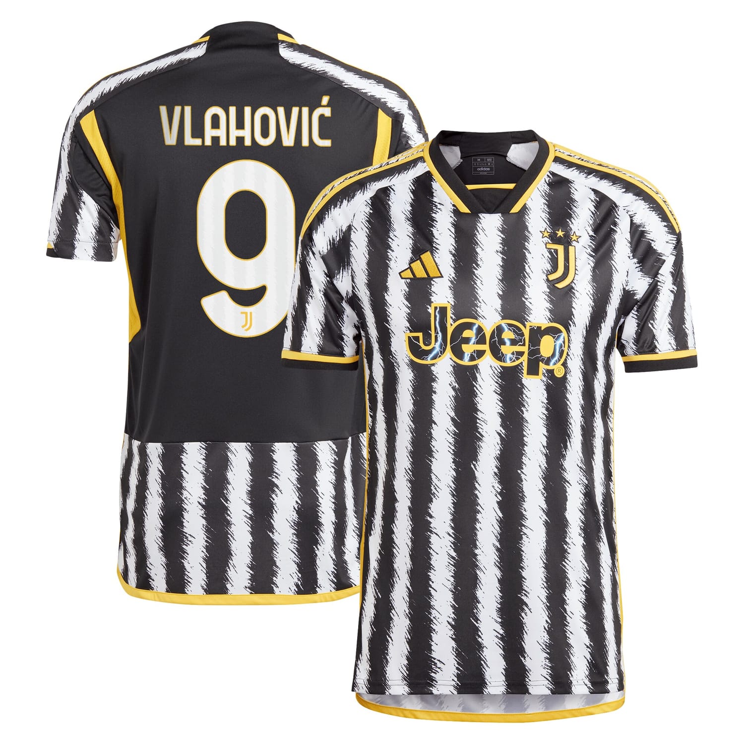 Serie A Juventus Home Jersey Shirt Black 2023-24 player Dušan Vlahović printing for Men