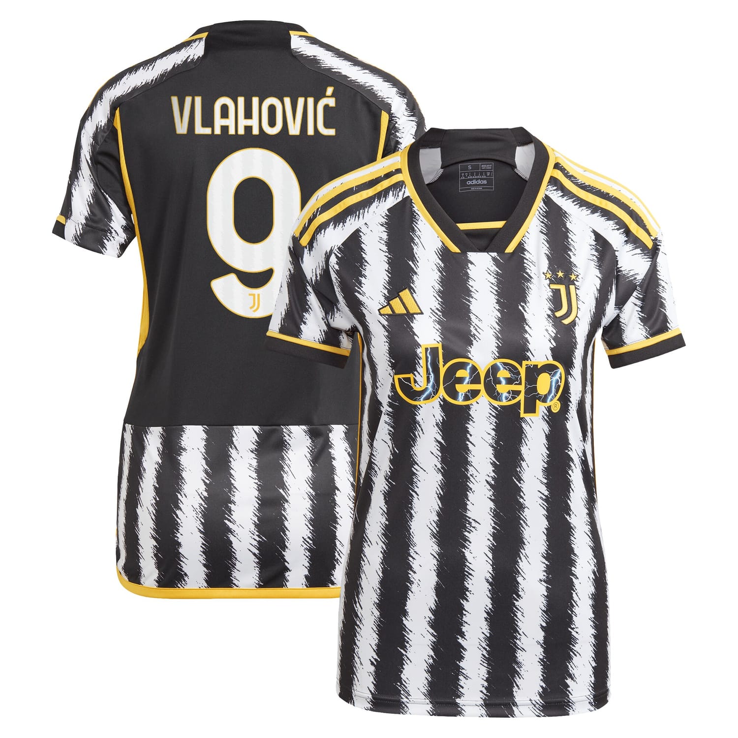 Serie A Juventus Home Jersey Shirt Black 2023-24 player Dušan Vlahović printing for Women