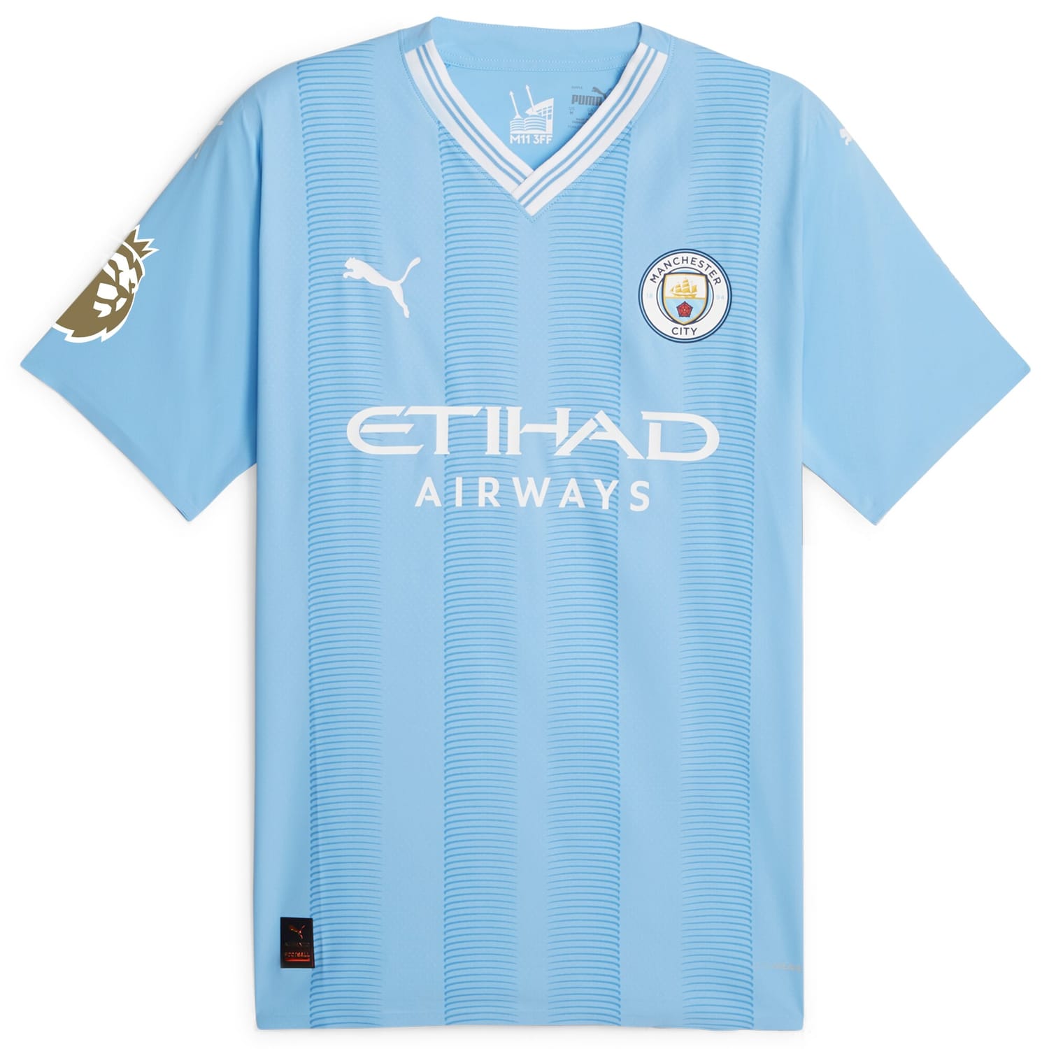 Premier League Champions Manchester City Authentic Jersey Shirt Sky Blue 2023-24 for Men