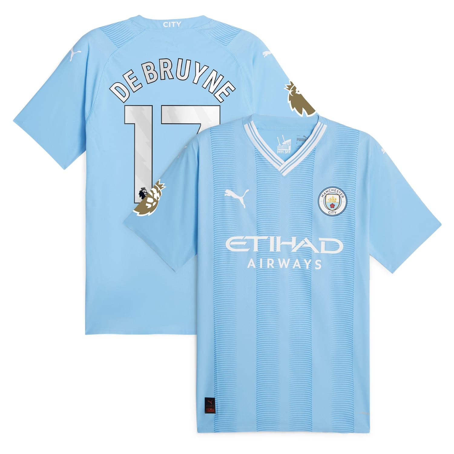 Premier League Manchester City Authentic Jersey Shirt Sky Blue 2023-24 player Kevin De Bruyne printing for Men