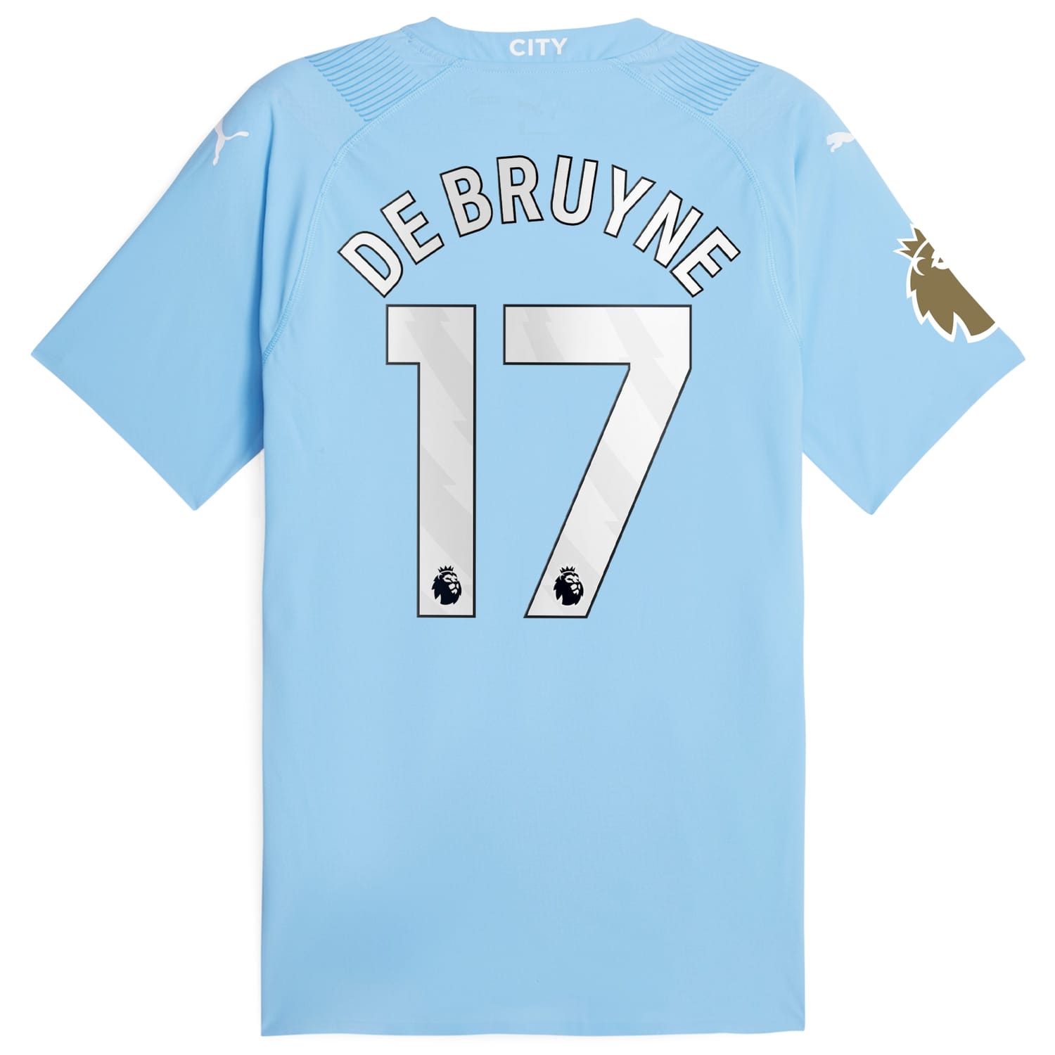 Premier League Manchester City Authentic Jersey Shirt Sky Blue 2023-24 player Kevin De Bruyne printing for Men