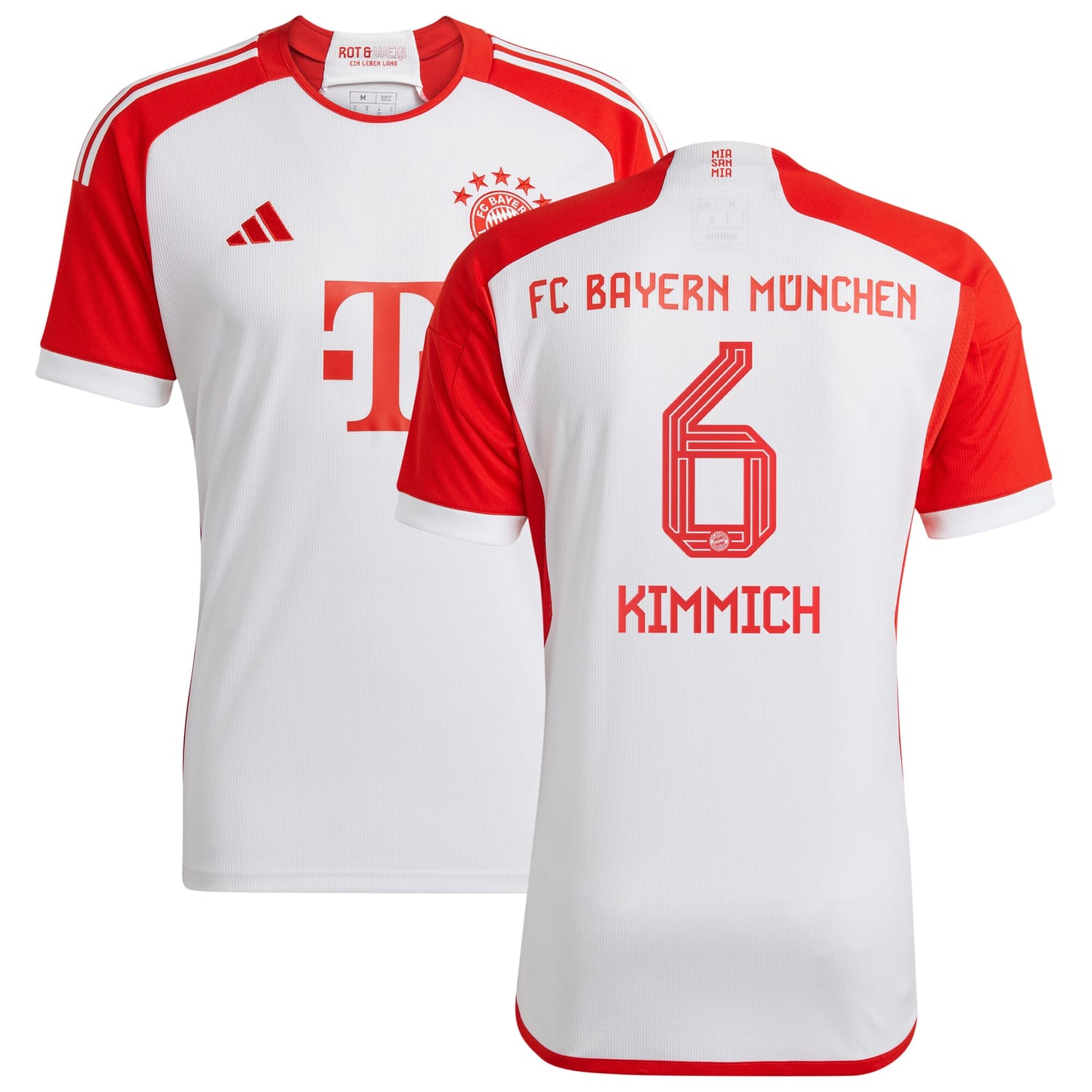 Bundesliga Bayern Munich Home Jersey Shirt White 2023-24 player Joshua Kimmich printing for Men