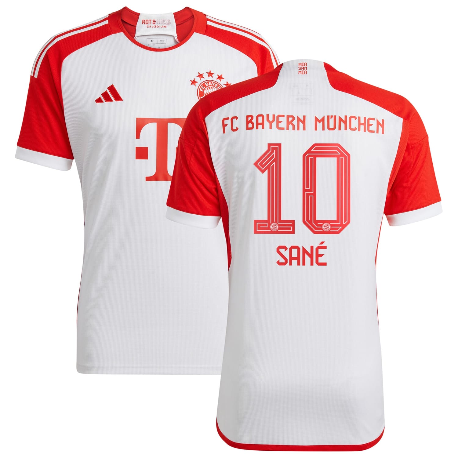 Bundesliga Bayern Munich Home Jersey Shirt White 2023-24 player Leroy Sané printing for Men