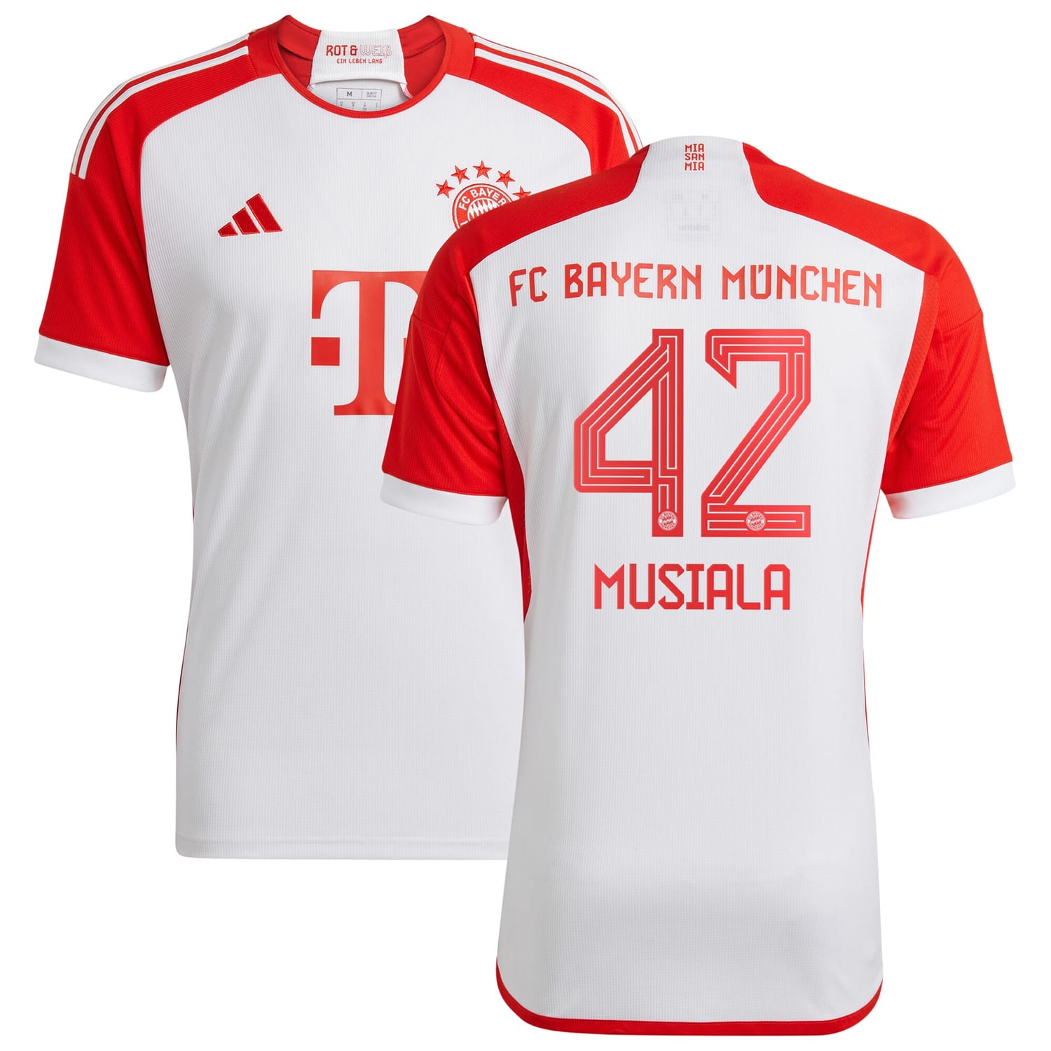Bundesliga Bayern Munich Home Jersey Shirt White 2023-24 player Jamal Musiala printing for Men