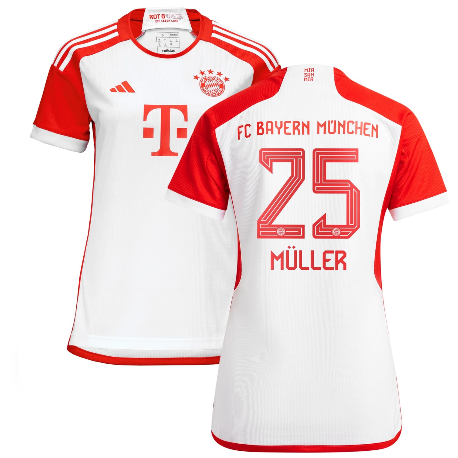 Bundesliga Bayern Munich Home Jersey Shirt White 2023-24 player Thomas Müller printing for Women