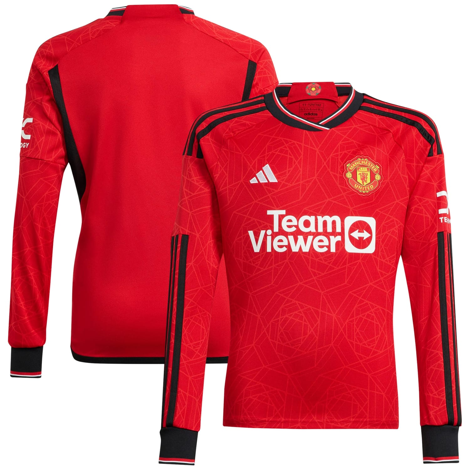 Premier League Manchester United Home Jersey Shirt Long Sleeve Red 2023-24 for Men