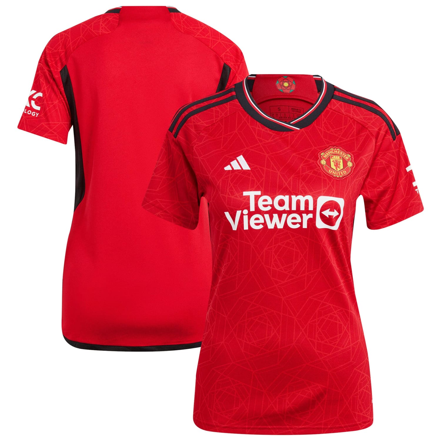 Premier League Manchester United Home Jersey Shirt Red 2023-24 for Women