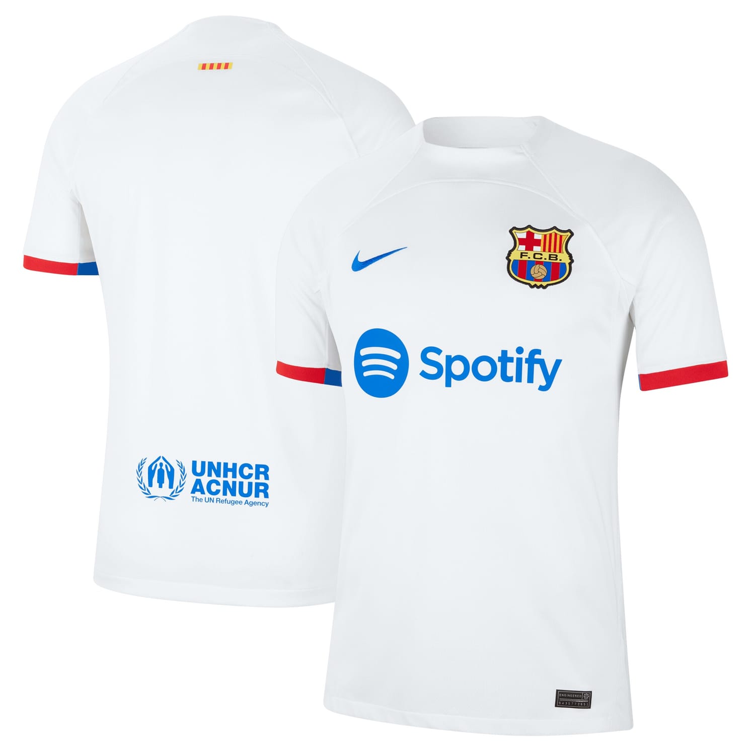 La Liga Barcelona Away Jersey Shirt White 2023-24 for Men