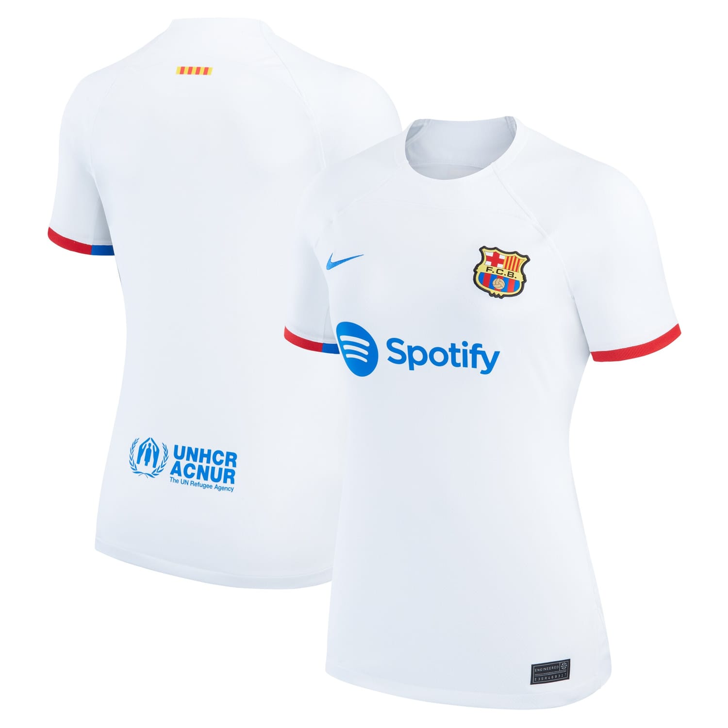 La Liga Barcelona Away Jersey Shirt White 2023-24 for Women