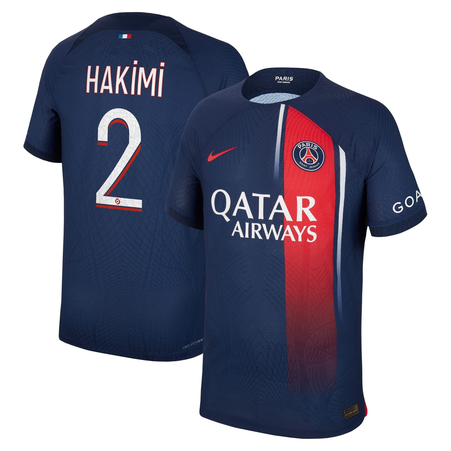 Ligue 1 Paris Saint-Germain Home Authentic Jersey Shirt Navy 2023-24 player Achraf Hakimi printing for Men