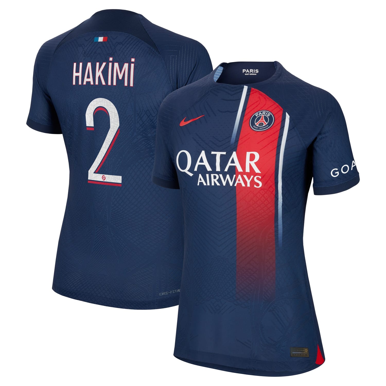 Ligue 1 Paris Saint-Germain Home Authentic Jersey Shirt Navy 2023-24 player Achraf Hakimi printing for Women