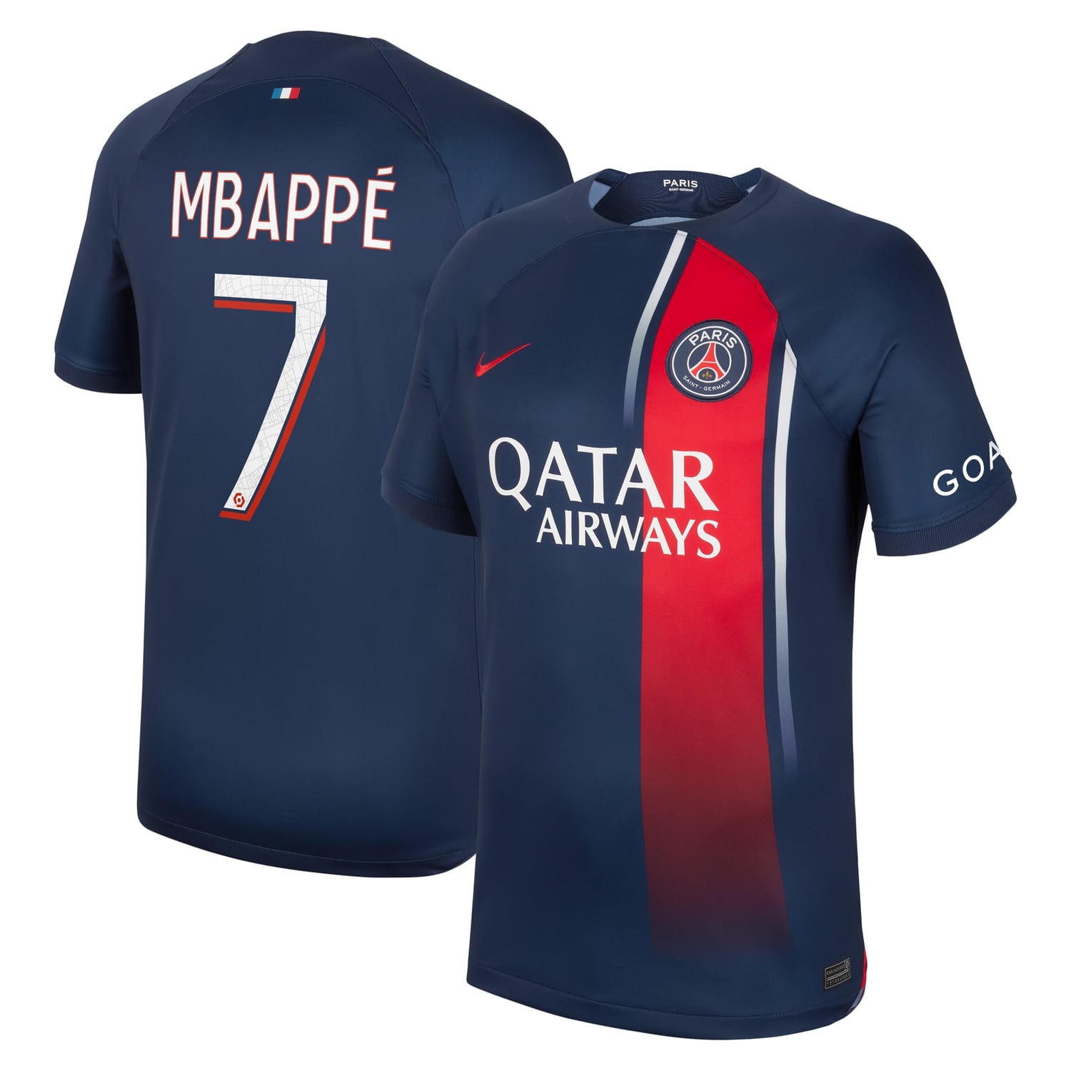 Ligue 1 Paris Saint-Germain Home Jersey Shirt Navy 2023-24 player Kylian Mbappe printing for Men