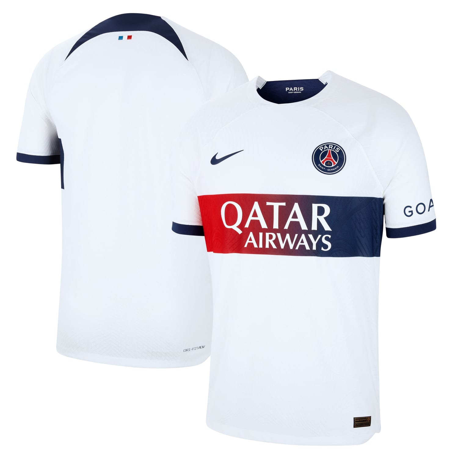 Ligue 1 Paris Saint-Germain Away Authentic Jersey Shirt White 2023-24 for Men