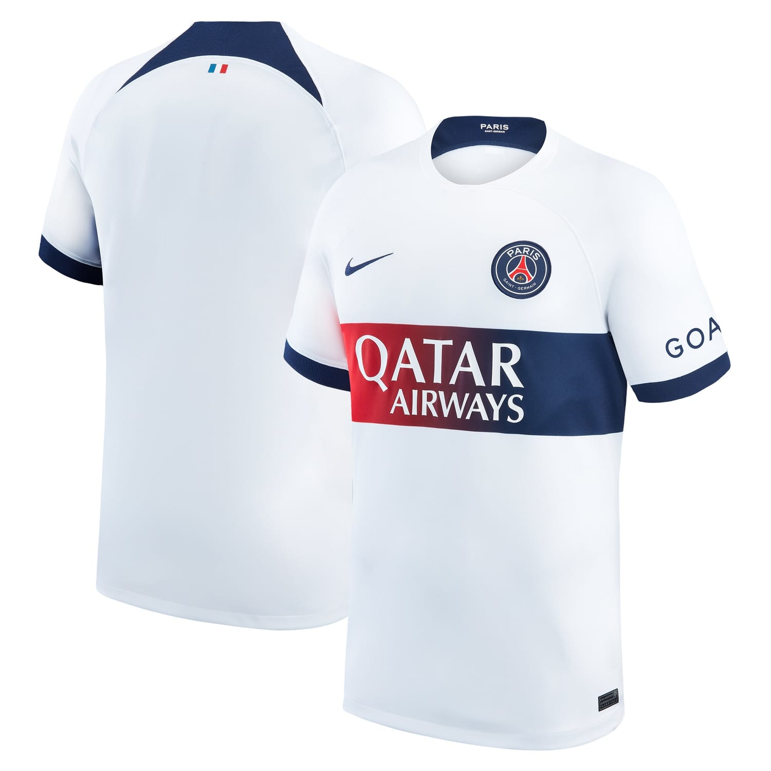 Ligue 1 Paris Saint-Germain Away Jersey Shirt White 2023-24 for Men