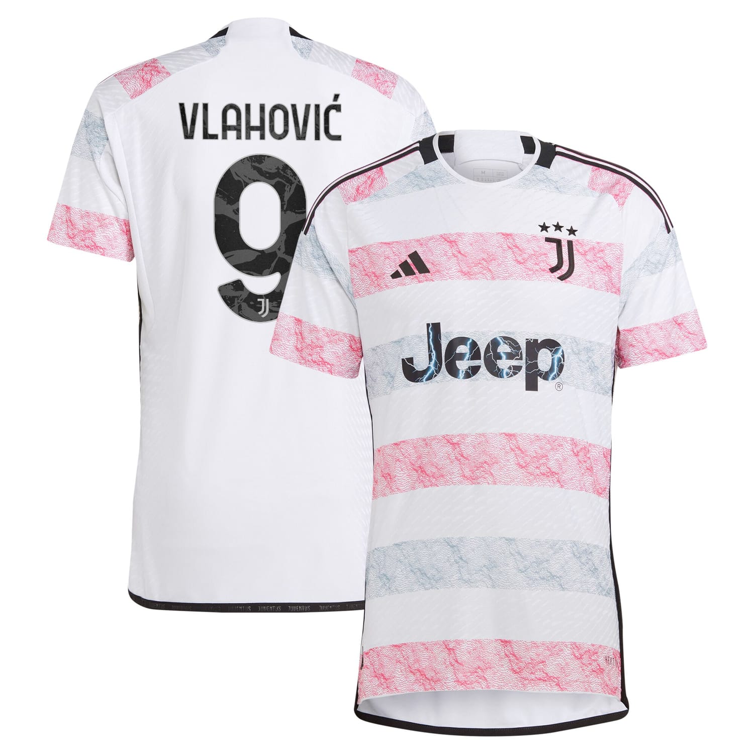 Serie A Juventus Away Authentic Jersey Shirt White 2023-24 player Dušan Vlahović printing for Men