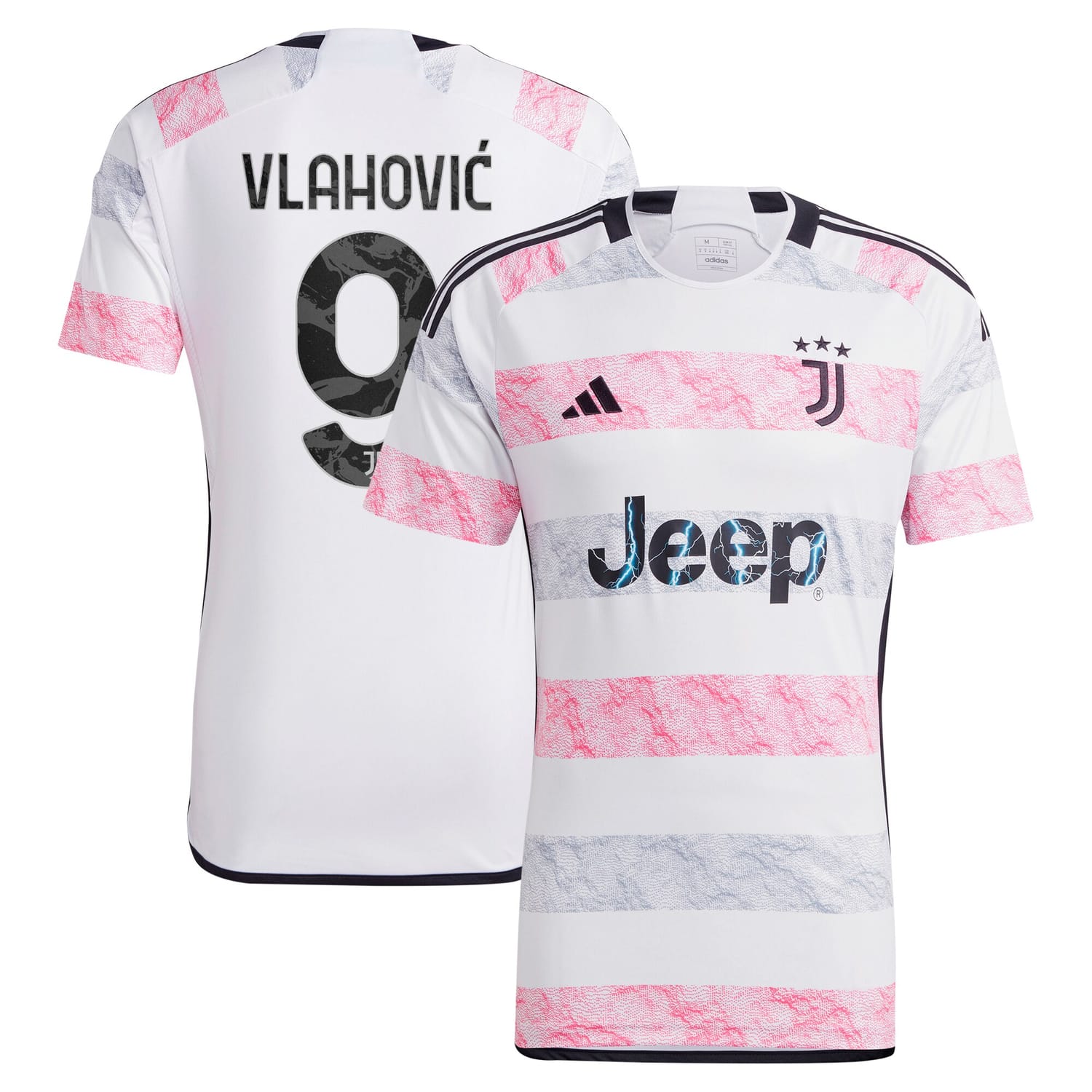 Serie A Juventus Away Jersey Shirt White 2023-24 player Dušan Vlahović printing for Men