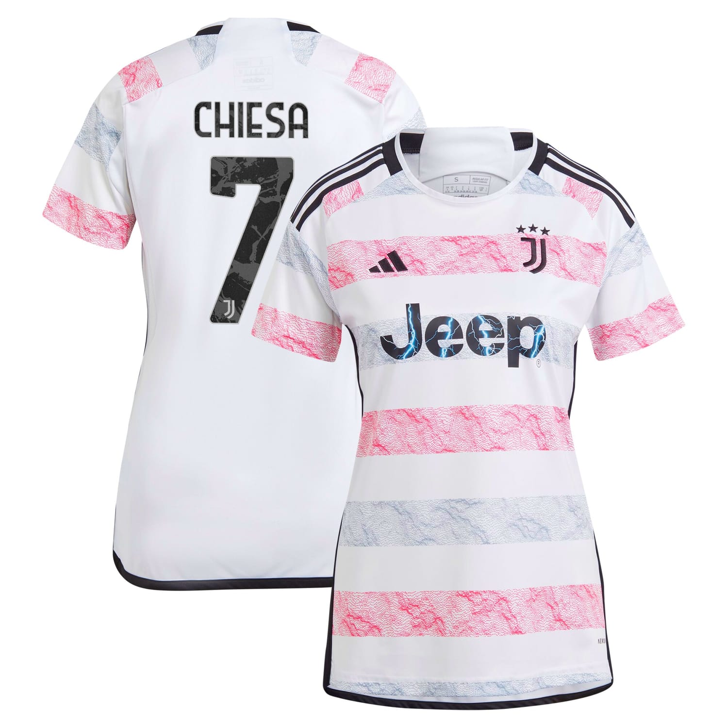 Serie A Juventus Away Jersey Shirt White 2023-24 player Federico Chiesa printing for Women