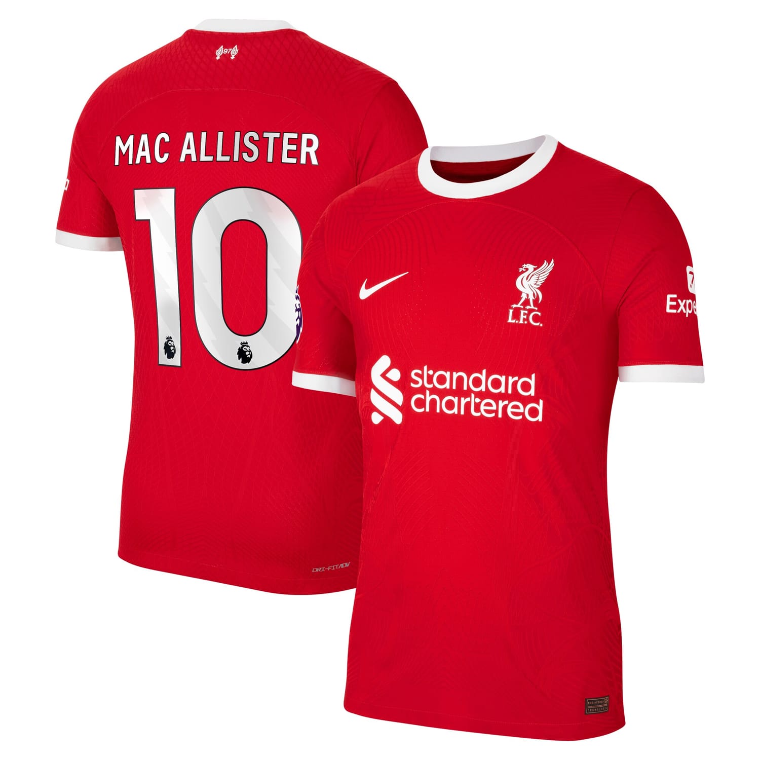 Premier League Liverpool Home Authentic Jersey Shirt Red 2023-24 player Alexis Mac Allister printing for Men