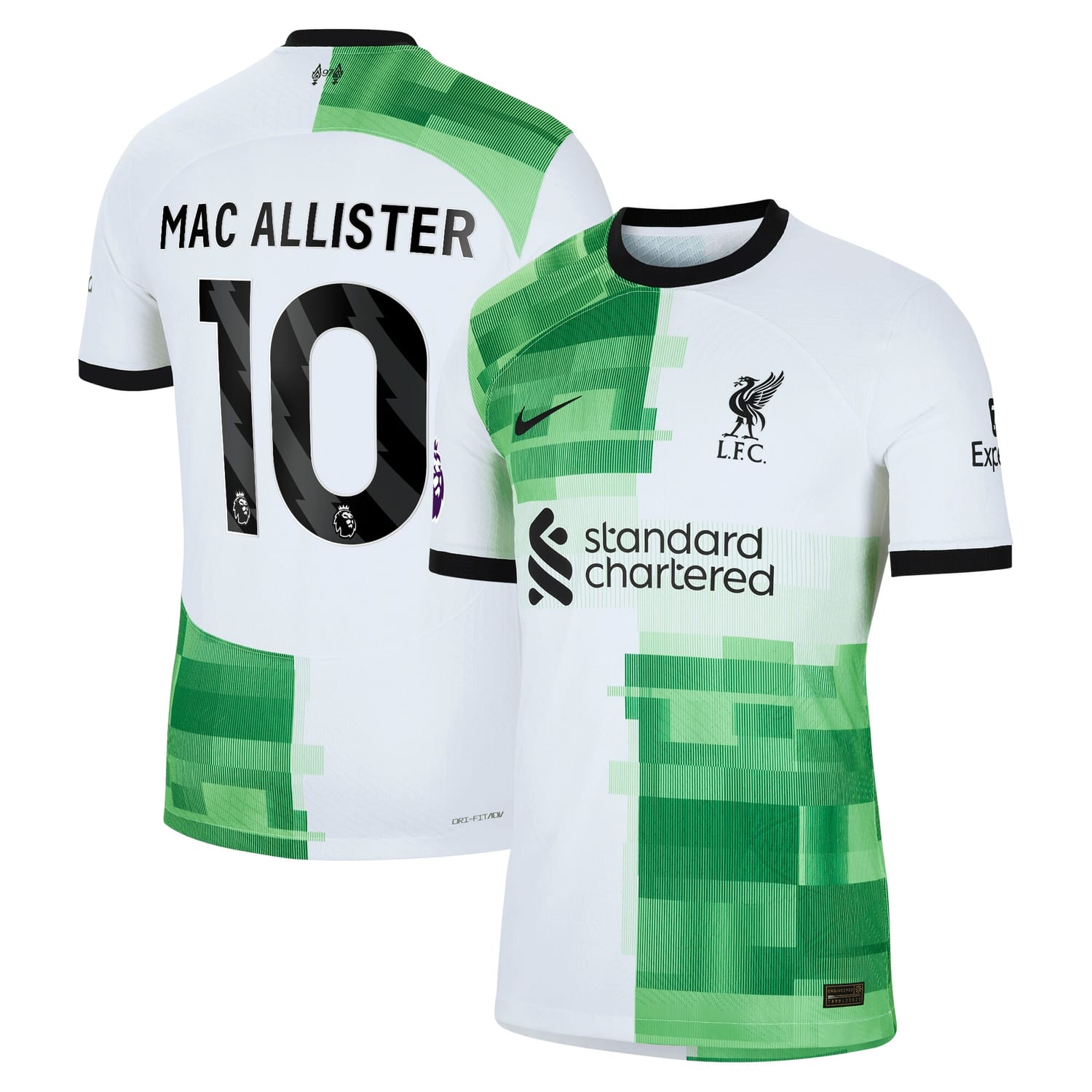 Premier League Liverpool Away Authentic Jersey Shirt White 2023-24 player Alexis Mac Allister printing for Men