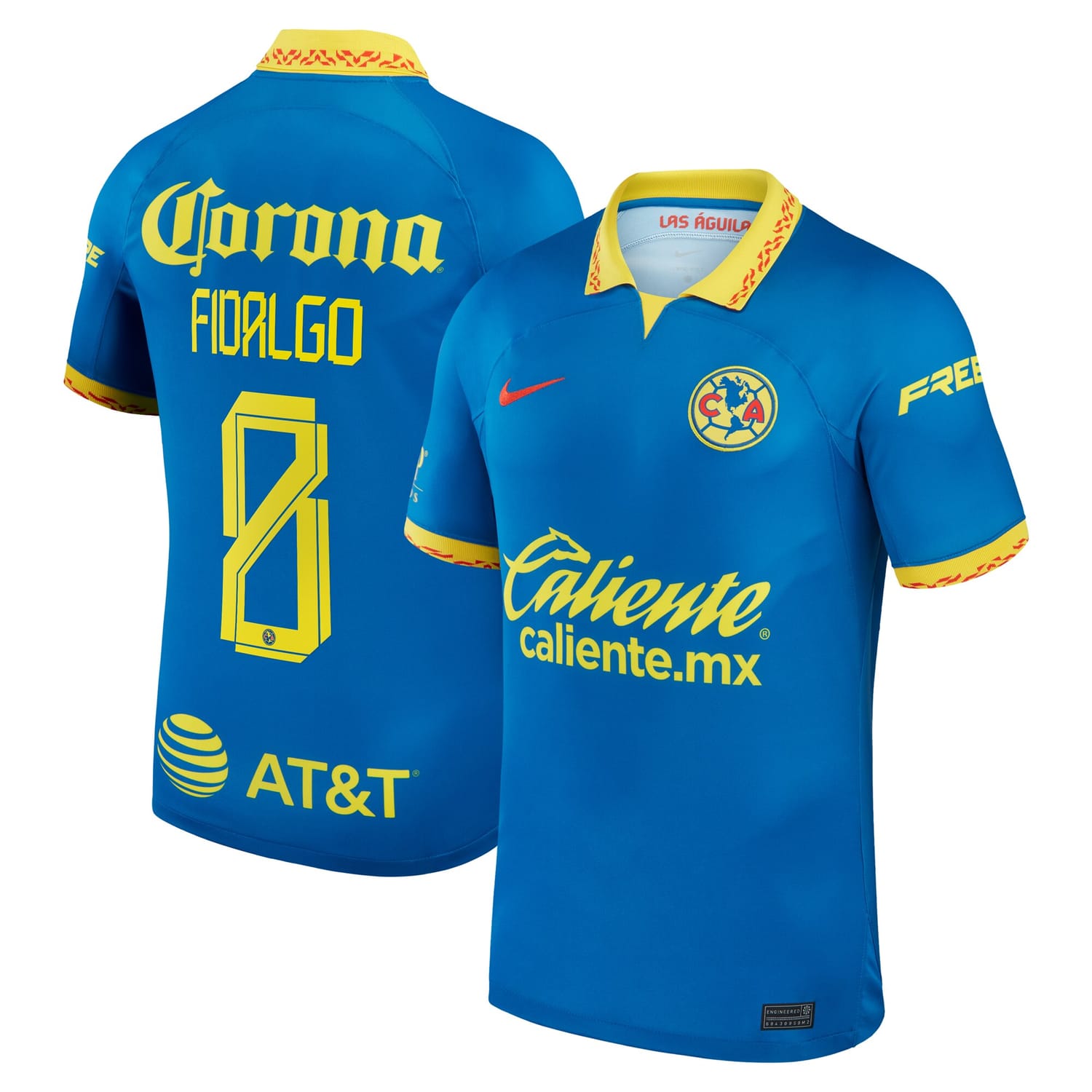 Liga MX Club America Away Jersey Shirt Blue 2023-24 player Álvaro Fidalgo printing for Men