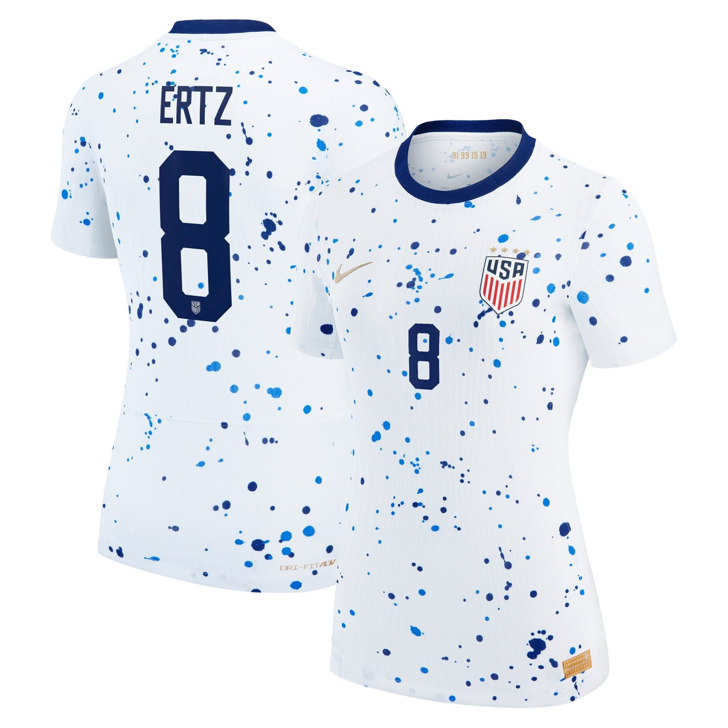 USWNT Home Authentic Jersey Shirt White 2023 player Julie Ertz printing for Women