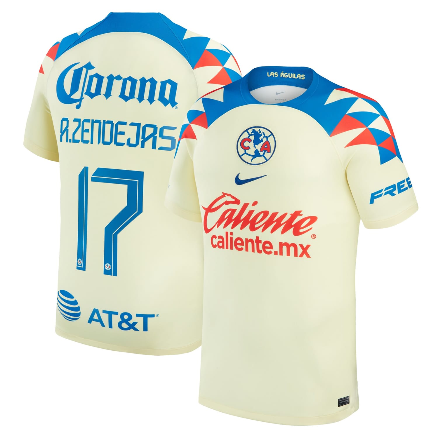 Liga MX Club America Home Jersey Shirt Yellow 2023-24 player Adrian Zendejas printing for Men