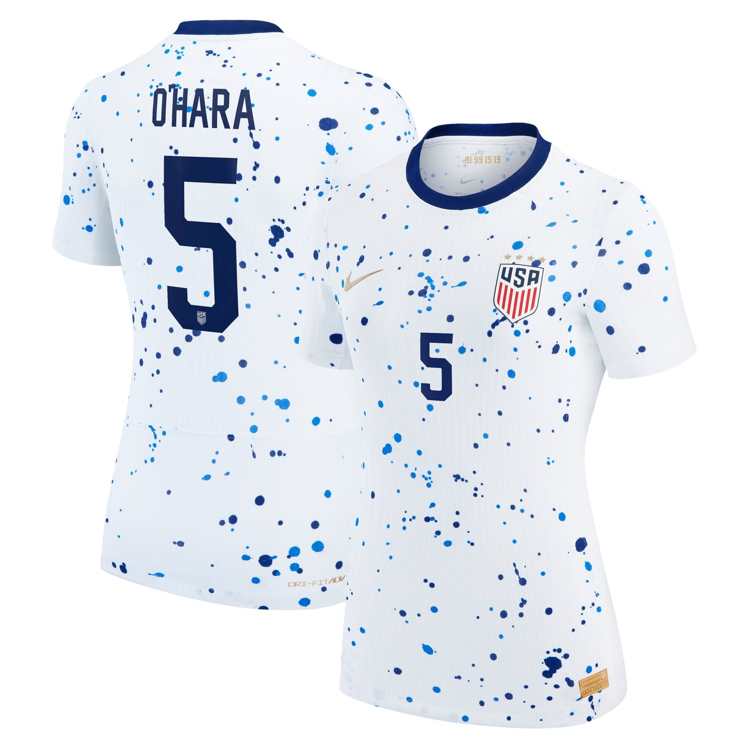 USWNT Home Authentic Jersey Shirt White 2023 player Kelley O'Hara printing for Women
